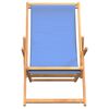 vidaXL Chaise de plage pliable Bois de teck solide Bleu