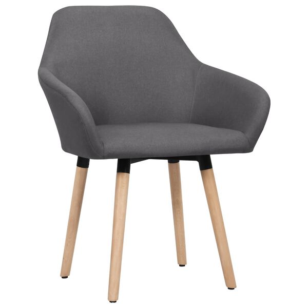 vidaXL Chaises &agrave; manger lot de 2 gris fonc&eacute; tissu