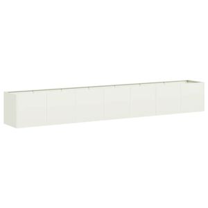 vidaXL Jardini&egrave;re blanc 280x40x40 cm acier lamin&eacute; &agrave; froid