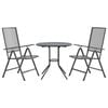 vidaXL Ensemble de chaises de jardin inclinables 3 pcs anthracite