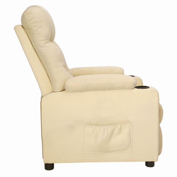 vidaXL Fauteuil inclinable Cr&egrave;me Tissu