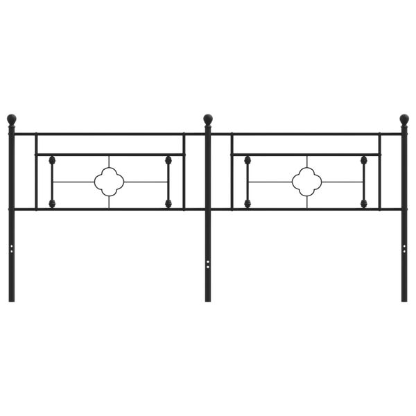 vidaXL Tête de lit métal noir 200 cm
