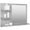 vidaXL Miroir de salle de bain gris béton 60x10,5x45cm bois ingénierie