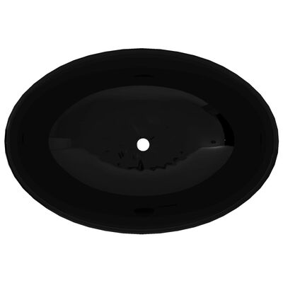 vidaXL Lavabo ovale Céramique 40 x 33 cm Noir