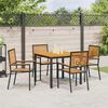 vidaXL Ensemble de salle &agrave; manger pour jardin 5 pcs Noir