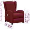 vidaXL Fauteuil de massage Rouge bordeaux Tissu