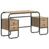 vidaXL Bureau avec rangement Ch&ecirc;ne artisanal 145 x 50 x 75 cm