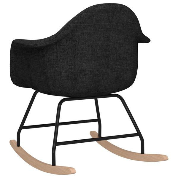 vidaXL Chaise &agrave; bascule Noir Tissu
