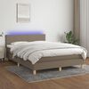 vidaXL Sommier &agrave; lattes de lit avec matelas LED Taupe 140x200 cm Tissu
