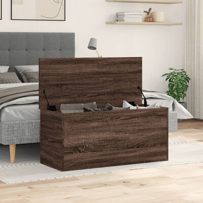 vidaXL Boîte de rangement chêne marron 100x42x46 cm bois d'ingénierie