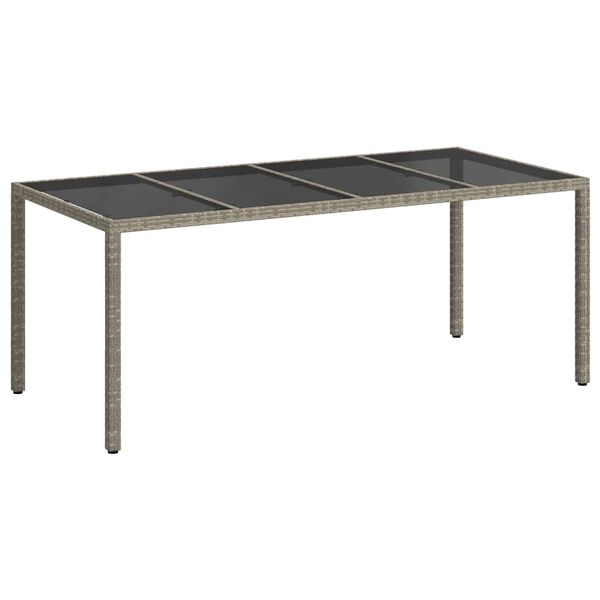 vidaXL Table de Jardin Gris 190 x 90 x 75 cm polyrotin