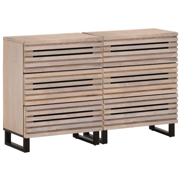 vidaXL Buffets 2 pcs 60x34x75 cm bois massif de manguier