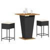 vidaXL Ensemble de bar de jardin 3 pcs avec coussins noir poly rotin