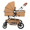 vidaXL Poussette pour b&eacute;b&eacute; 2-en-1 Taupe Aluminium