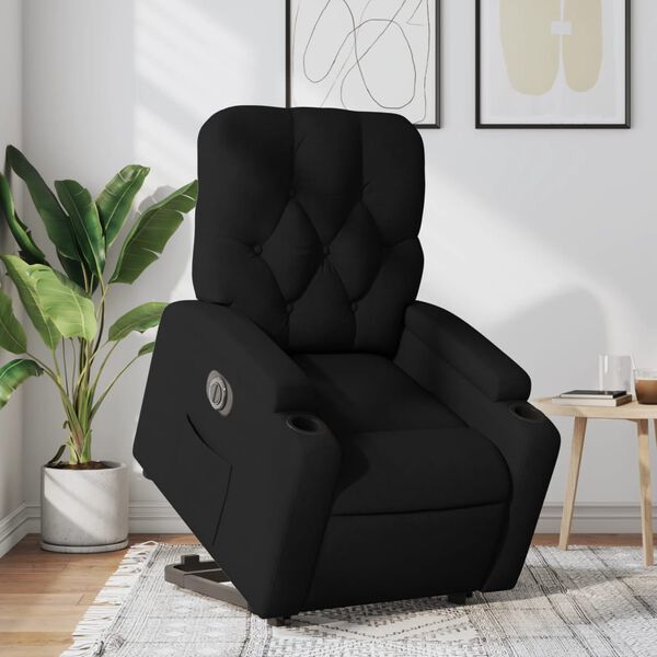 vidaXL Fauteuil inclinable &eacute;lectrique noir tissu