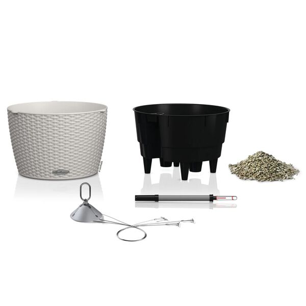 LECHUZA Jardinière suspendue NIDO Cottage 35 ALL-IN-ONE Gris clair