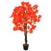 vidaXL Plante artificielle d'&eacute;rable avec pot Rouge 120 cm