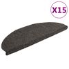 vidaXL Tapis d'escalier autocollants 15 pi&egrave;ces 65 x 21 x 4 cm Anthracite Demi-rond Grand