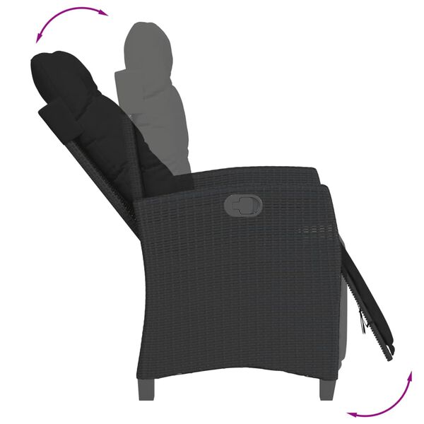 vidaXL Ensemble &agrave; manger de jardin 9pcs coussins noir r&eacute;sine tress&eacute;e