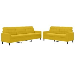 vidaXL Ensemble de canap&eacute;s 2 pcs avec coussins Jaune Velours