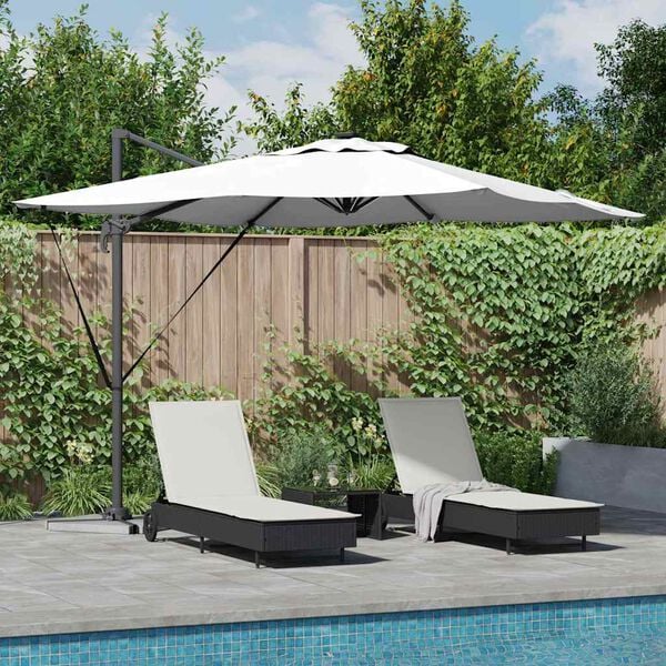vidaXL Parasol Couleur sable 286 x 285 x 270 cm Aluminium