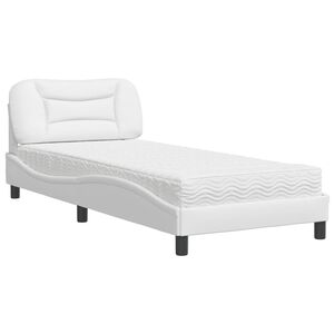 vidaXL Lit avec matelas Hvar blanc 80x200 cm similicuir