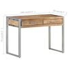 vidaXL Bureau 108x50x75 cm Bois de manguier brut
