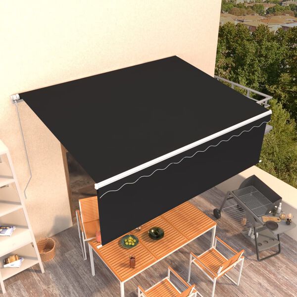 vidaXL Auvent manuel r&eacute;tractable avec store 4,5x3 m Anthracite