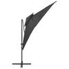 vidaXL Parasol de jardin en porte-à-faux à double toit anthracite