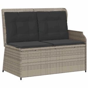 vidaXL Banc de jardin avec coussin Gris clair Poly rotin