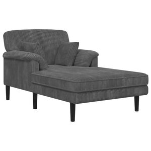 vidaXL M&eacute;ridienne Gris clair Tissu en velours c&ocirc;tel&eacute;