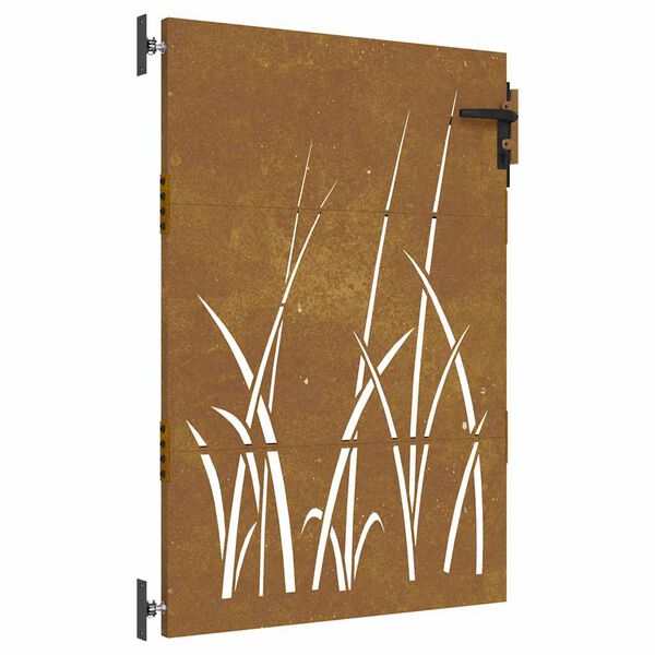 vidaXL Portail de jardin 85x150 cm acier corten conception d'herbe