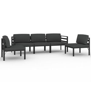 vidaXL Salon de jardin 5 pcs avec coussins Aluminium Anthracite