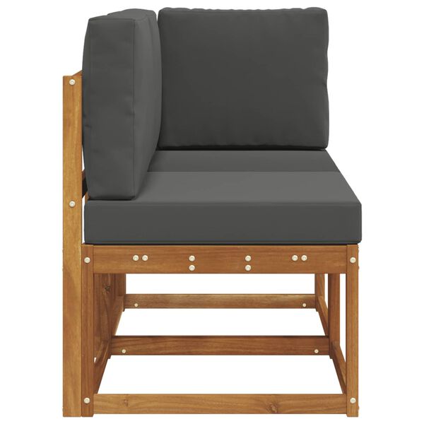 vidaXL Canap&eacute; d&rsquo;ext&eacute;rieur milieu et coin 2 Pi&egrave;ce Naturel et Anthracite