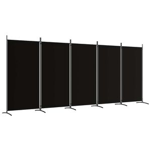 vidaXL Cloison de s&eacute;paration 5 panneaux Noir 433x180 cm Tissu