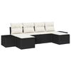 vidaXL Ensemble de canap&eacute; de jardin 6 pc Noir polyrotin