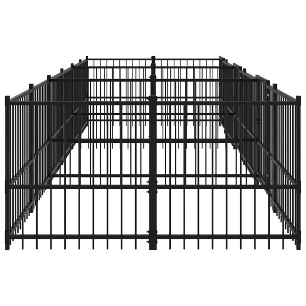 vidaXL Chenil d'ext&eacute;rieur pour chiens Acier 11,26 m&sup2;