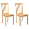 vidaXL Chaises &agrave; manger 2 pcs bois massif naturel caoutchouc