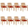 vidaXL Chaises de jardin empilables avec coussins lot de 8 Teck solide
