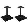 vidaXL Supports de haut-parleurs 2 pcs noir verre tremp&eacute; 1 pilier