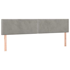 vidaXL T&ecirc;tes de lit Gris clair 200x5x78/88 cm Velours