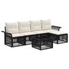 vidaXL Ensemble de canap&eacute; de jardin 6 pc Noir polyrotin