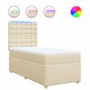 vidaXL Sommier &agrave; lattes de lit avec matelas Cr&egrave;me 90x200 cm Tissu