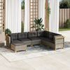 vidaXL Salon de jardin avec coussins 7 pcs gris r&eacute;sine tress&eacute;e
