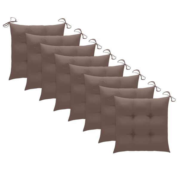 vidaXL Chaises &agrave; manger d'ext&eacute;rieur et coussins lot de 8 Acacia massif