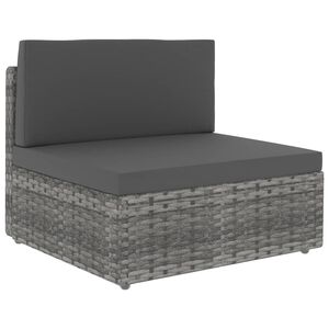 vidaXL Canap&eacute; central sectionnel R&eacute;sine tress&eacute;e Gris