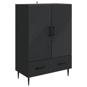 vidaXL Buffet avec tiroir Noir 66 x 34,5 x 95 cm Bois d'ing&eacute;nierie