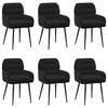 vidaXL Chaises de salle &agrave; manger 6 pc Velours Noir 59 x 59,5 x 90 cm