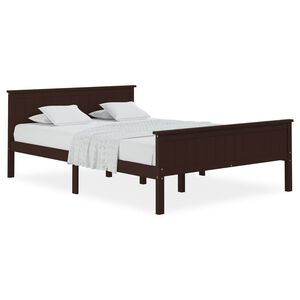 vidaXL Cadre de lit sans matelas marron fonc&eacute; pin massif 160x200 cm