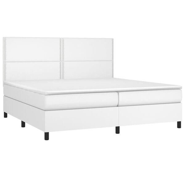 vidaXL Sommier &agrave; lattes de lit avec matelas et LED Blanc 200x200 cm